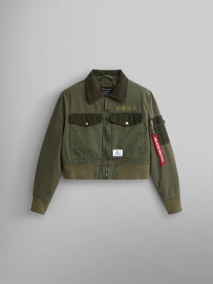 Giacca Bomber Alpha Industries Cropped W Donna Verdi | 83941-PNWE