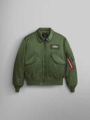 Giacca Bomber Alpha Industries Cwu 45/P (HERITAGE) Uomo Verde Oliva Verdi | 49327-AXZP