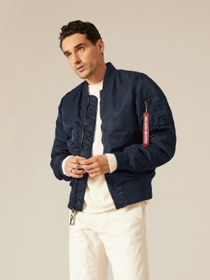 Giacca Bomber Alpha Industries Ma-1 Battlewash Uomo Blu | 53186-KZEC