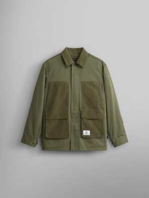 Giacche Alpha Industries Corduroy Panel Uomo Verdi | 50983-MCQU