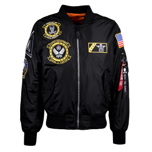 Giacche Alpha Industries L-2b Fear The Bones Flight Uomo Nere | 47362-THKV