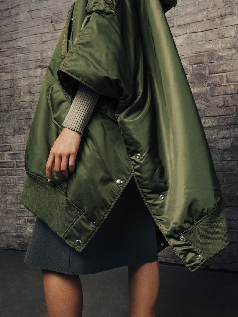 Capispalla Alpha Industries Ma-1 Poncho W Donna Verde Oliva | 69145-MZUG