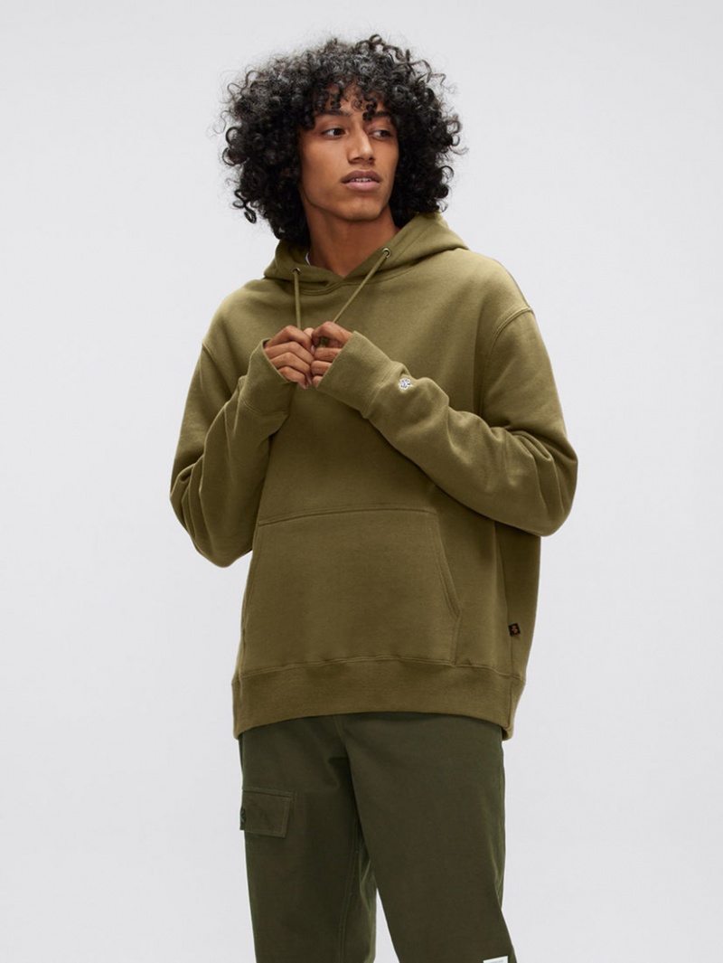 Felpa con Cappuccio Alpha Industries Alpha Uomo Verde Oliva | 94560-SGQD