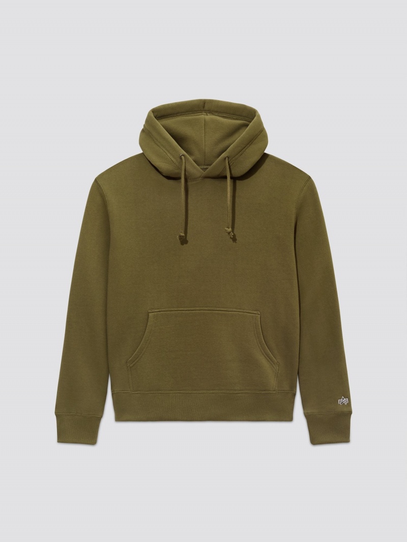 Felpa con Cappuccio Alpha Industries Alpha Uomo Verde Oliva | 94560-SGQD