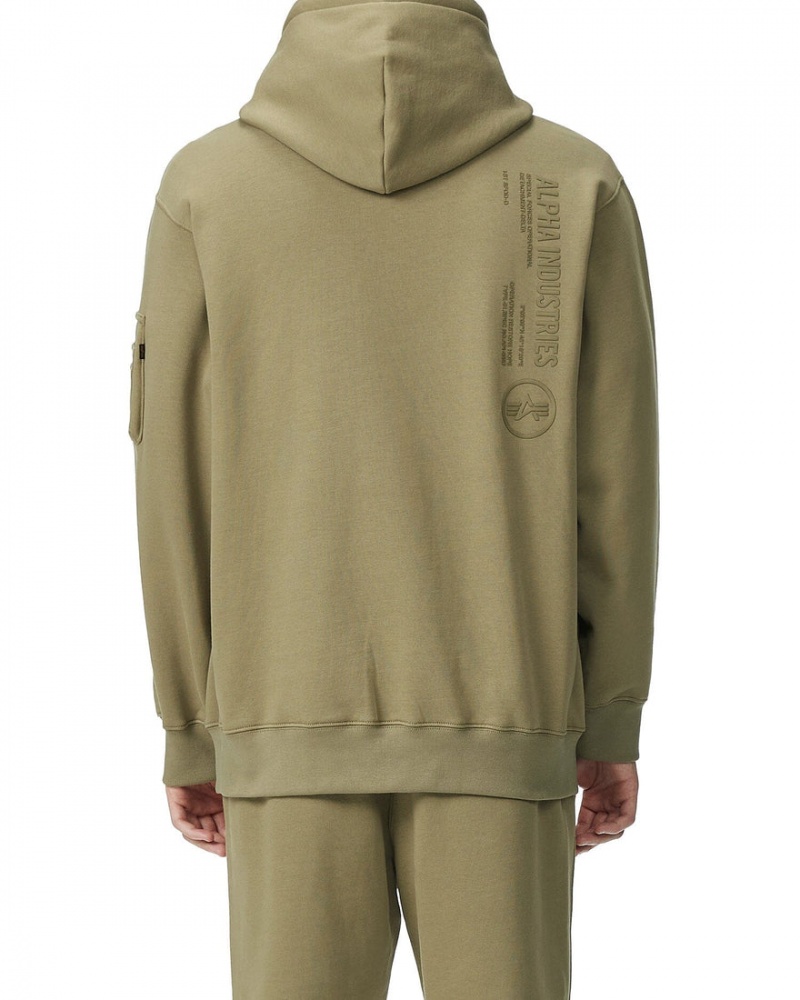 Felpa con Cappuccio Alpha Industries Unfrm Zip-Up Uomo Beige | 49753-ZLCW