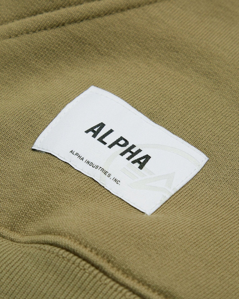 Felpa con Cappuccio Alpha Industries Unfrm Zip-Up Uomo Beige | 49753-ZLCW