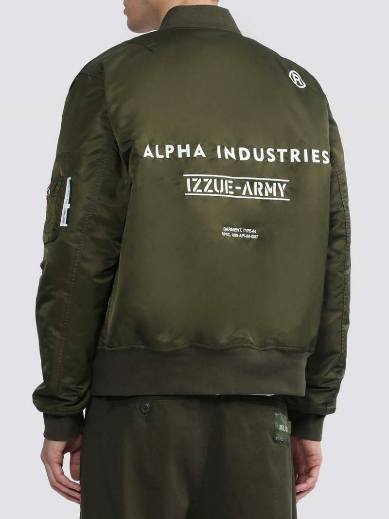 Giacca Bomber Alpha Industries Alpha X Izzue Ma-1 Uomo Verde Oliva | 92736-OLKU