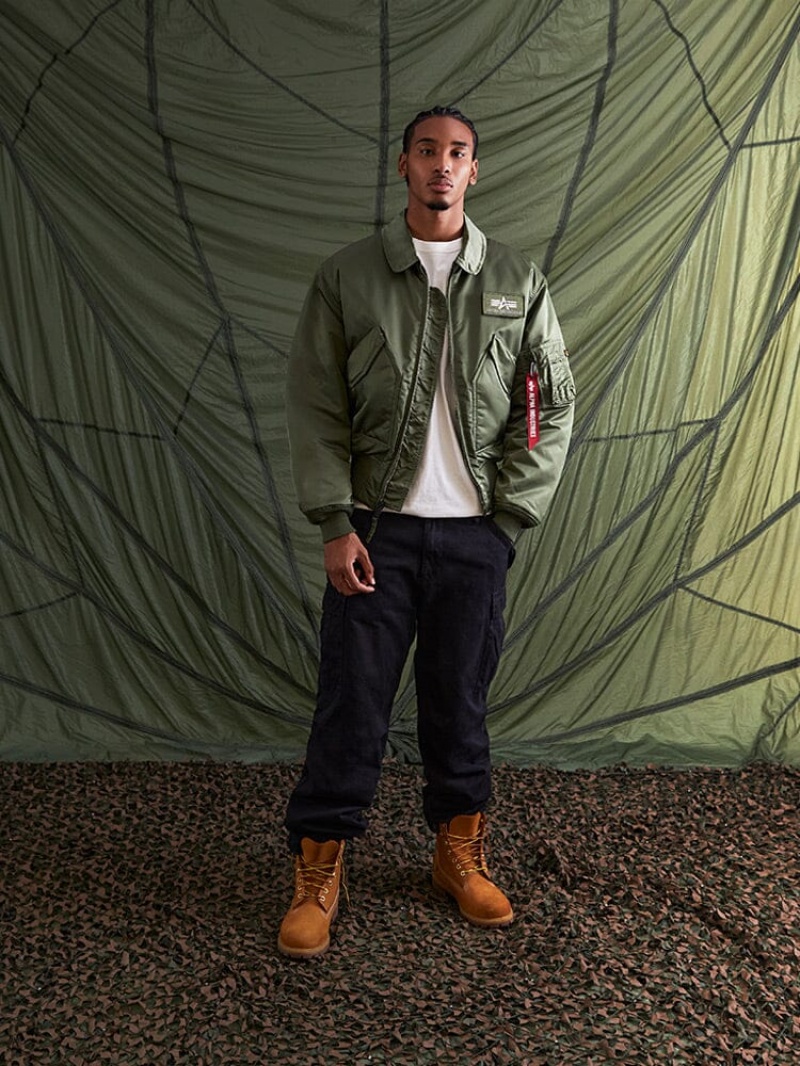 Giacca Bomber Alpha Industries Cwu 45/P (HERITAGE) Uomo Verde Oliva Verdi | 54102-OVTC