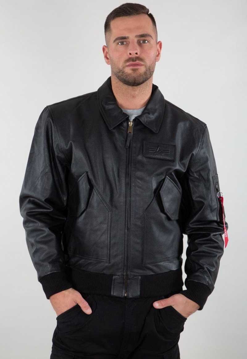 Giacca Bomber Alpha Industries Cwu Pelle Uomo Nere | 91634-ZAPN