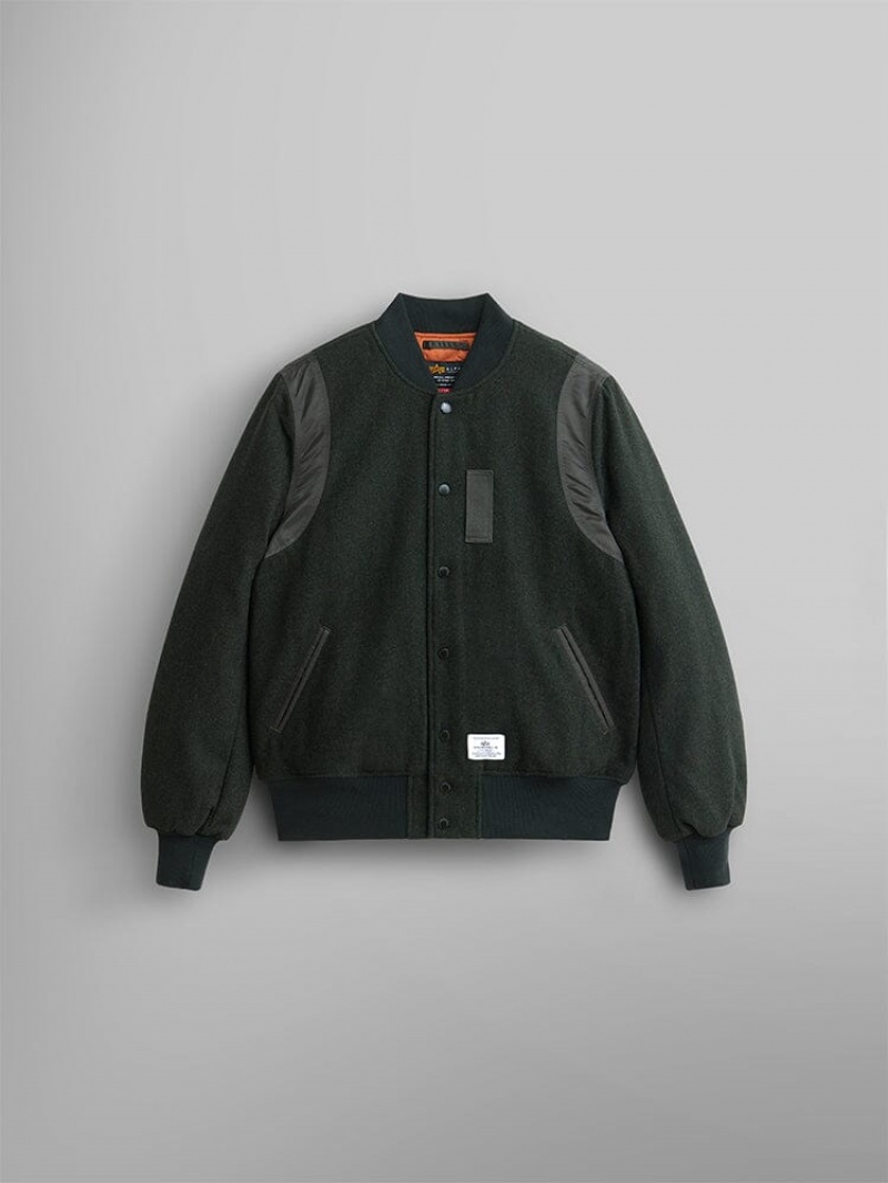 Giacca Bomber Alpha Industries Lana Vergine Varsity Gen Ii Uomo Verdi | 52498-HXYA