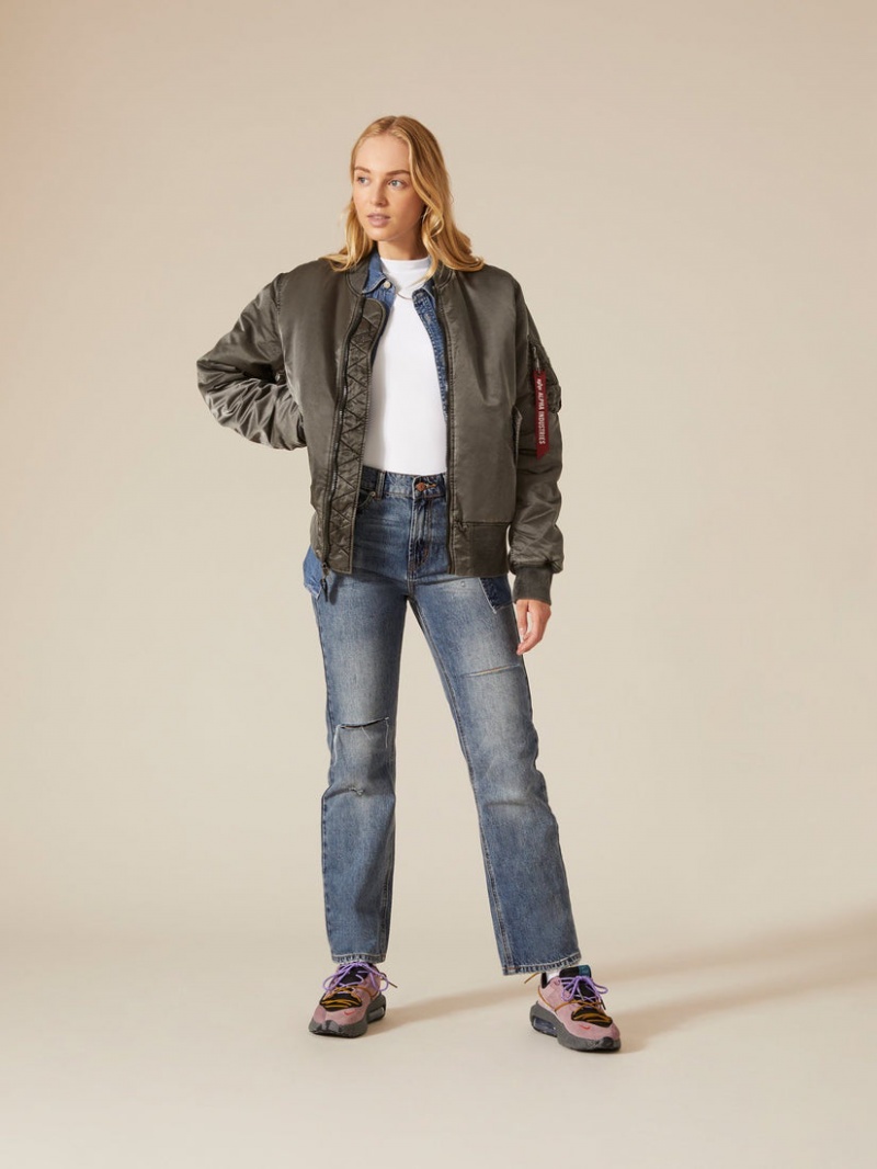 Giacca Bomber Alpha Industries Ma-1 Battlewash Donna Argento | 31854-YNVU