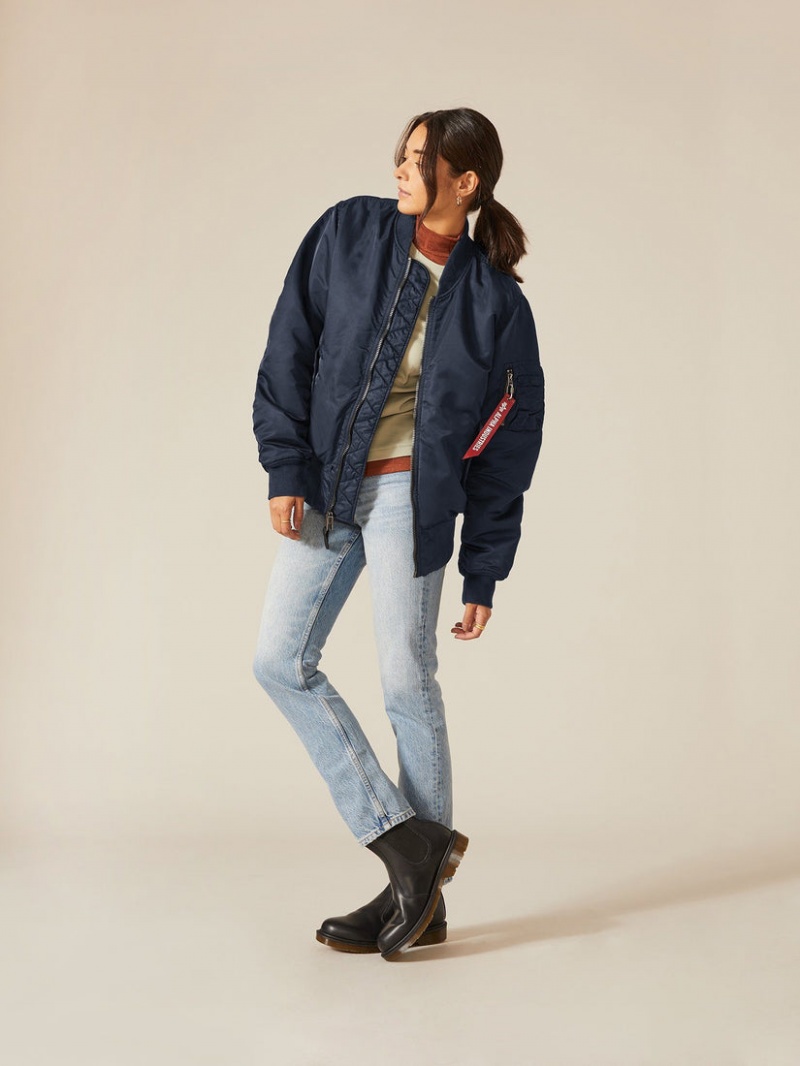 Giacca Bomber Alpha Industries Ma-1 Battlewash Donna Argento | 31854-YNVU