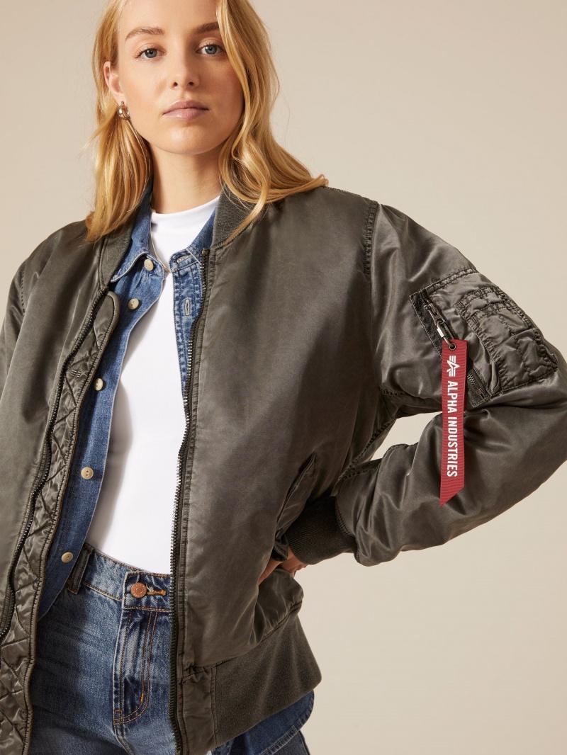 Giacca Bomber Alpha Industries Ma-1 Battlewash Donna Argento | 31854-YNVU