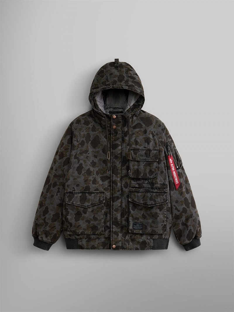 Giacca Bomber Alpha Industries Ma-1 Hunting Mod Battlewash Uomo Marroni Camouflage | 24856-ZEUH