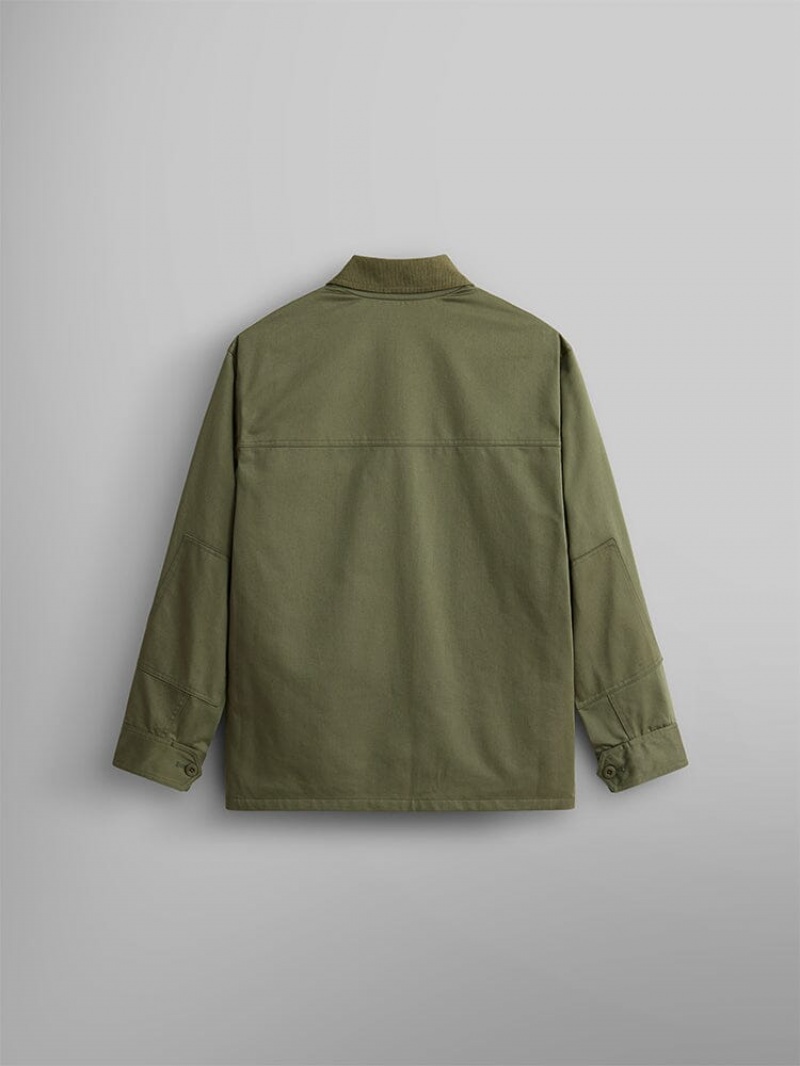 Giacche Alpha Industries Corduroy Panel Uomo Verdi | 50983-MCQU