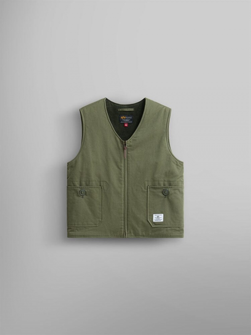 Giacche Alpha Industries Deck Vest Uomo Verdi | 81596-OSWB