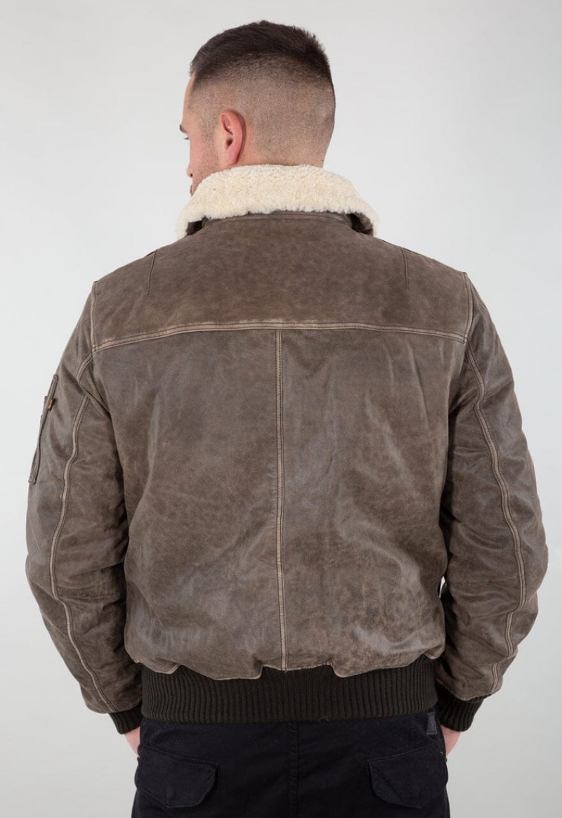 Giacche Alpha Industries Injector Iii Pelle Uomo Marroni | 93721-MAUV