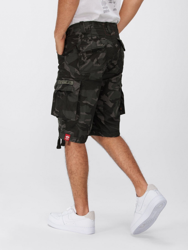 Pantaloncini Alpha Industries Jet Uomo Nere Camouflage | 29738-FGRV