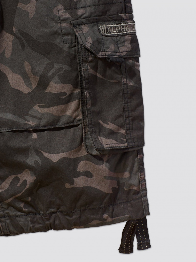 Pantaloncini Alpha Industries Jet Uomo Nere Camouflage | 29738-FGRV