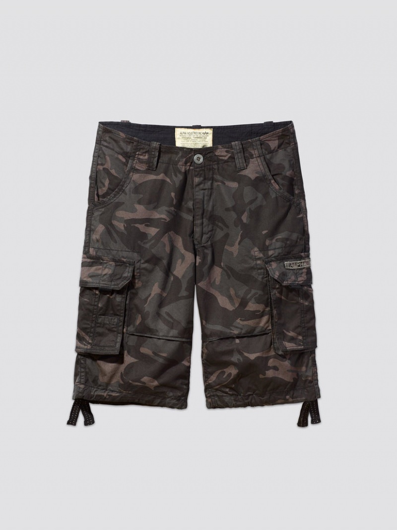 Pantaloncini Alpha Industries Jet Uomo Nere Camouflage | 29738-FGRV