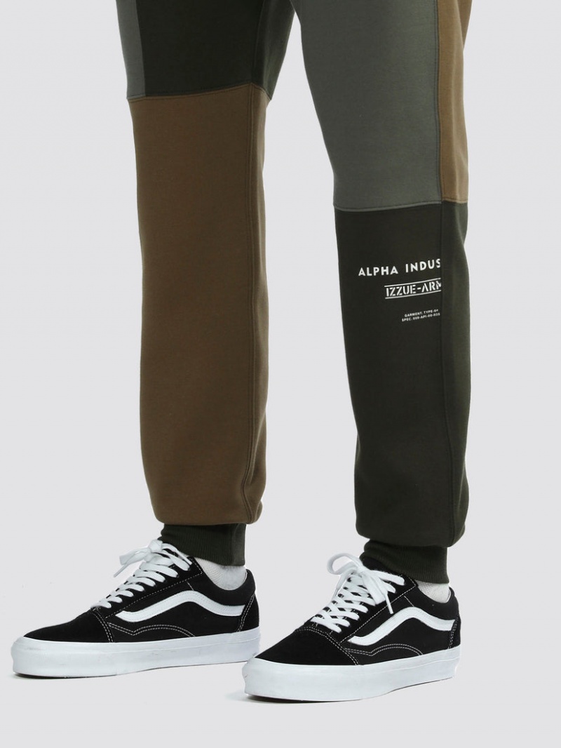 Pantaloni Alpha Industries Alpha X Izzue Patchwork Bottom Uomo Verde Oliva | 28609-XCIB