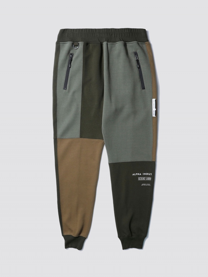 Pantaloni Alpha Industries Alpha X Izzue Patchwork Bottom Uomo Verde Oliva | 28609-XCIB