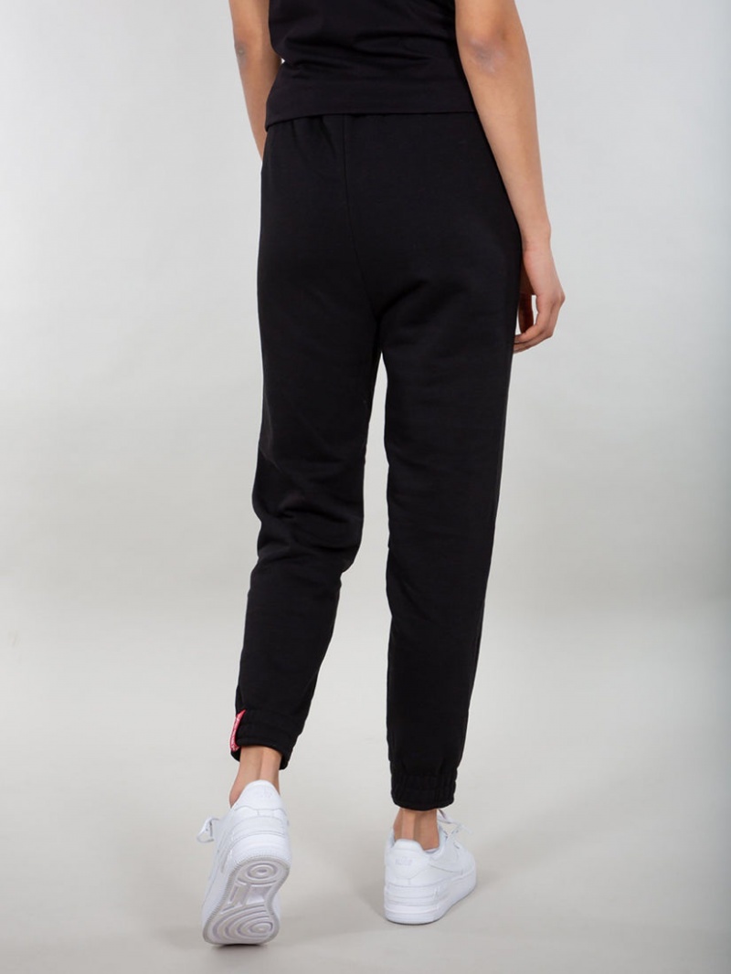 Pantaloni Alpha Industries Basic Jogger Small Logo W Donna Nere | 49706-HBCT