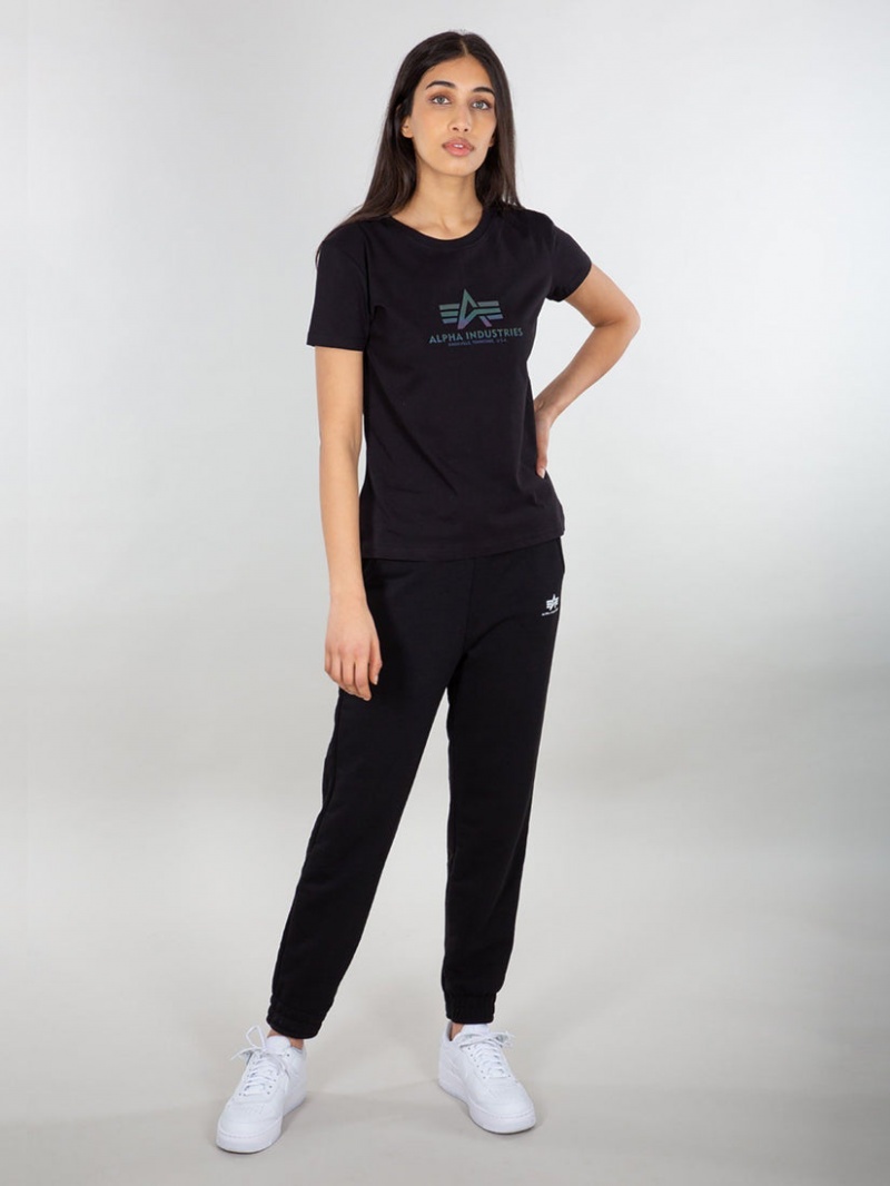 Pantaloni Alpha Industries Basic Jogger Small Logo W Donna Nere | 49706-HBCT