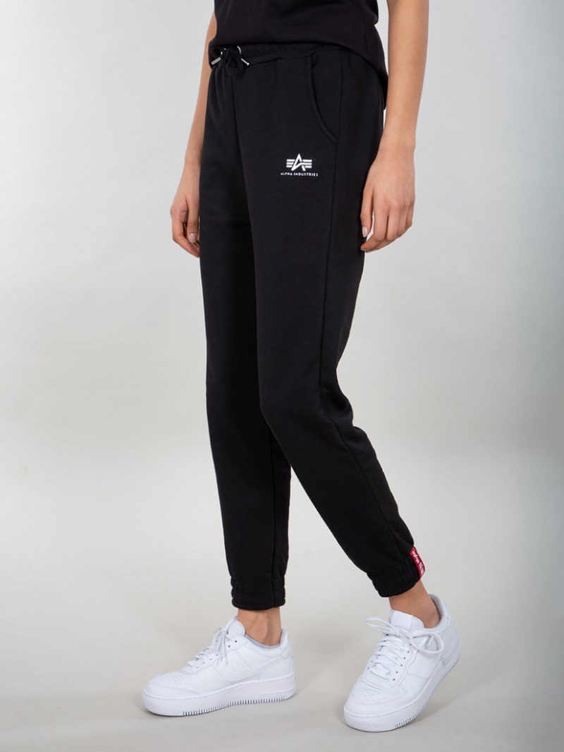 Pantaloni Alpha Industries Basic Jogger Small Logo W Donna Nere | 49706-HBCT