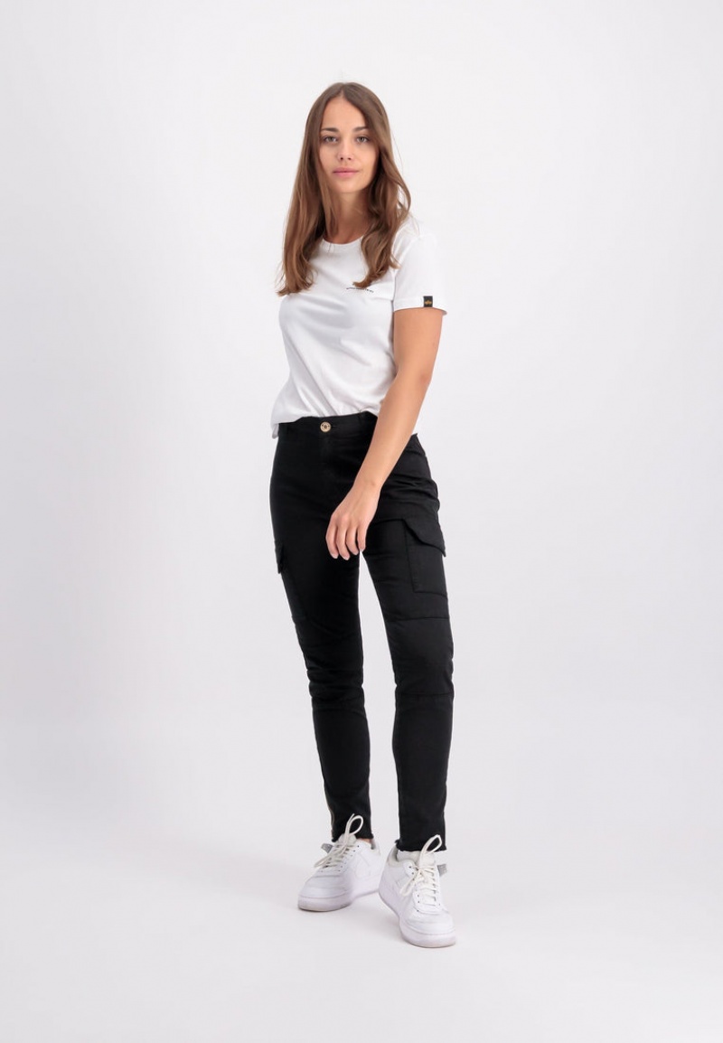 Pantaloni Alpha Industries Cargo Zip W Donna Nere | 49025-JGKB