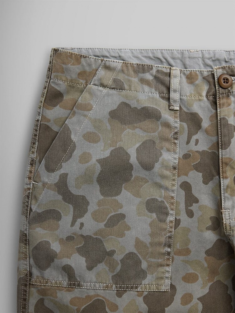 Pantaloni Alpha Industries Fatigue Battlewash Uomo Marroni Camouflage | 57203-KDJU