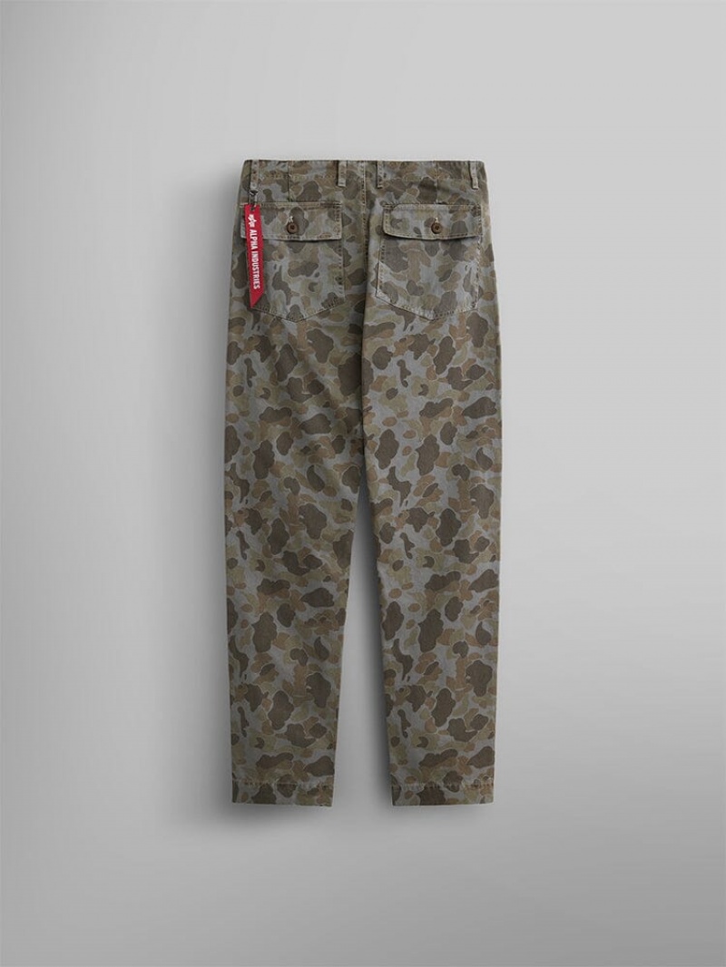 Pantaloni Alpha Industries Fatigue Battlewash Uomo Marroni Camouflage | 57203-KDJU